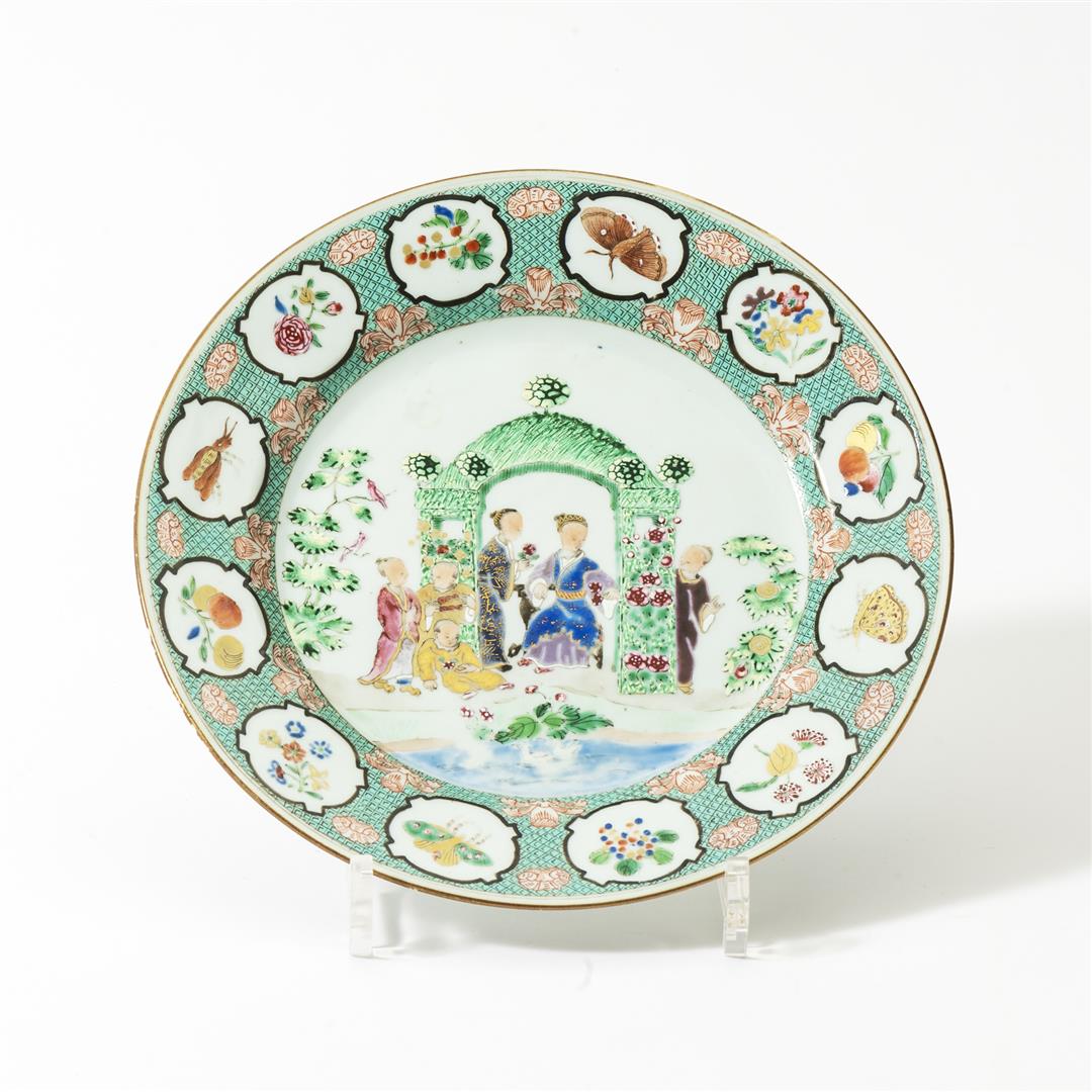 A pair of Chinese famille verte cups and saucers Kangxi period (1662-1722...