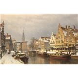 Eduard Alexander Hilverdink – Stadsgezicht te Alkmaar, met het Huis met de Schopjes, gesigneerd en gedateerd 1889 linksonder, olieverf op doek, 49… – kavel bij Venduhuis De Eland