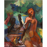 Matthieu Wiegman – Leda en de zwaan, gesigneerd rechtsonder, olieverf op doek, 46.5 x 38.5 cm – kavel bij Venduhuis De Eland
