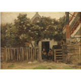 David Adolf Constant Artz – Boeren echtpaar, gesigneerd rechtsonder, olieverf op paneel, 29 x 40 cm.Herkomst: Kunsthandel Studio2000, Blaricum – kavel bij Venduhuis De Eland