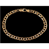 Bicolor gouden schakelarmband, 14-krt., 22 cm lang, 18,1 gram – kavel bij Veilinghuis Derksen