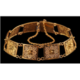 Gouden filigrain armband met schakels, 20-krt., voorzien van veiligheidketting, 15,1 gram – kavel bij Veilinghuis Derksen