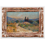 Fernand van den Bussche (België 1892-1975), Een boerenwoning in de Provance, Frankrijk, gesigneerd (linksonder), olieverf op paneel, 16 x 24 cm – kavel bij Medusa Auctioneers