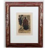 naar Edgar Degas, Ludovique Halévy s'adressant á Madamme Cardinal, reproductie naar de originele monotypie, met signatuurstempel – kavel bij Medusa Auctioneers