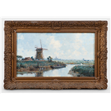 Gerard Johannes Delfgauw (Monster 1882 - 1947 Rijswijk), Landschap met molen bij Haastrecht, gesigneerd (rechtsonder), en geannoteerd 'Haastrecht'… – kavel bij Medusa Auctioneers