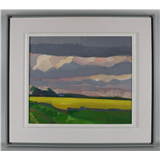 Jentsje Popma – Popma, Jentsje (1921-2022) "Fries landschap", gesigneerd voluit rechtsonder en '95, olieverf/paneel, h 35 x b 41 cm – kavel bij Veilinghuis Omnia