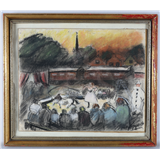 Petrus Theodorus(Piet) Wijngaerdt van – Wijngaerdt van, Petrus Theodorus(Piet) (Amsterdam 1873-1964) "Open lucht circus", gesigneerd voluit rechtso… – kavel bij Veilinghuis Omnia