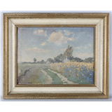 Johannes Frans (Johan) Ates – Ates, Johannes Frans (Johan) (Sneek 1877-1953) "Zomers landschap", gesigneerd voluit linksonder, olieverf/schilderska… – kavel bij Veilinghuis Omnia