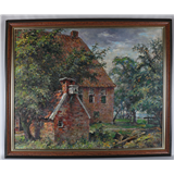 Evert Musch – Musch, Evert (Groningen 1918-2007) "Gezicht op Huize te Hansouwe - Peize", gesigneerd voluit rechtsonder, olieverf/doek, h 75 x b 94 cm – kavel bij Veilinghuis Omnia