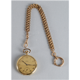 Een Union Ancre herenvestzakhorloge in 14 krt gouden kast, aan doublé ketting, rond 1900 – kavel bij Veilinghuis Omnia