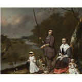 Cornelis Picolet (Rotterdam 1626/28-1679) en Jan Snellinck III (Rotterdam 1640-1671)Familieportret in landschap / een jagende familie, gesigneerd e… – kavel bij Van Spengen
