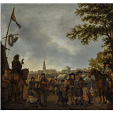 Abraham van Calraet – Legerkamp nabij Bredagesigneerd met initialen AC op ton linksonder (aangezet)olieverf op paneel 49,8 x 51,8 cm – kavel bij Van Spengen