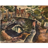 Fre Cohen – Stadsbrug Amersfoort 1937 (2)aquarel20,5 x 26,5 cmges.l.o – kavel bij Zuydwal Veilingen