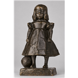 Lambertus Zijl – Meisje met bal 1894brons29 x 17 x 16,5 cmges – kavel bij Zuydwal Veilingen