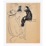 Willy Sluiter – Bij de controle 22 maart 1919inkt25 x 21 cmgemon – kavel bij Zuydwal Veilingen